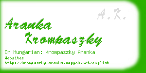aranka krompaszky business card